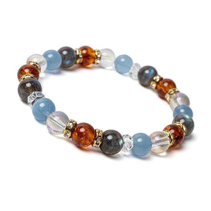 アンバー・アクアマリン デザインブレスレット | 