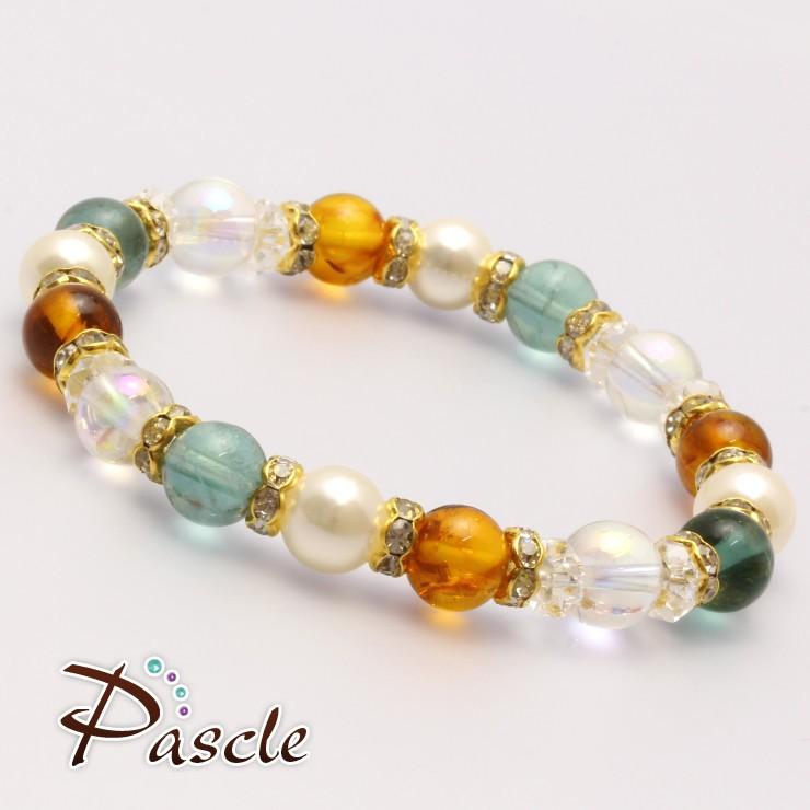 アンバー・フローライト デザインブレスレット |  | 01