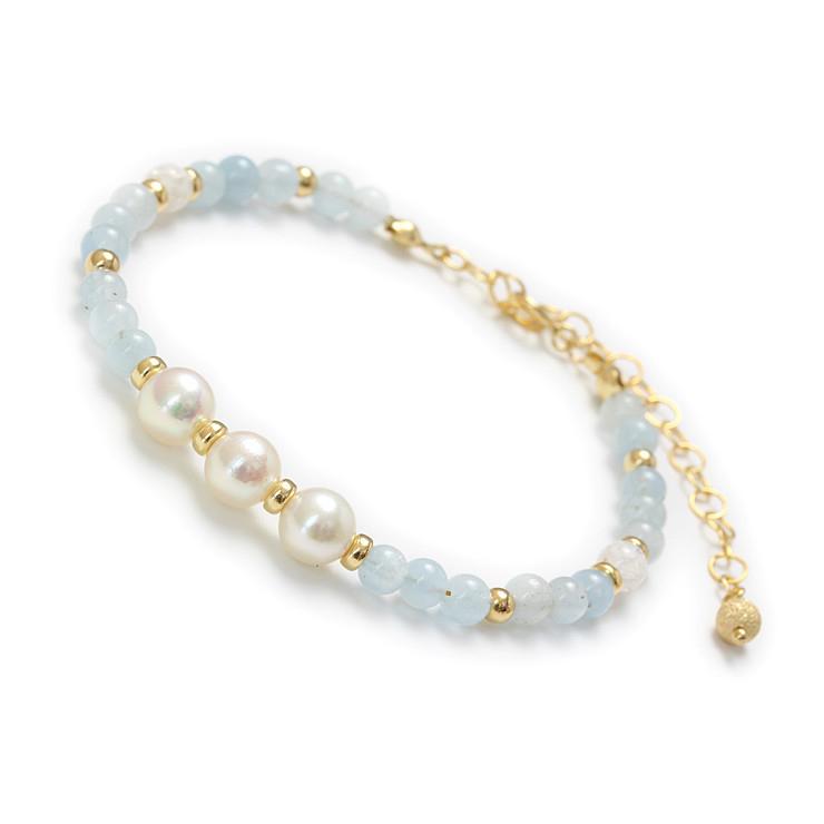 【aco classic】4mmブレスレット アコヤ真珠・アクアマリン | 