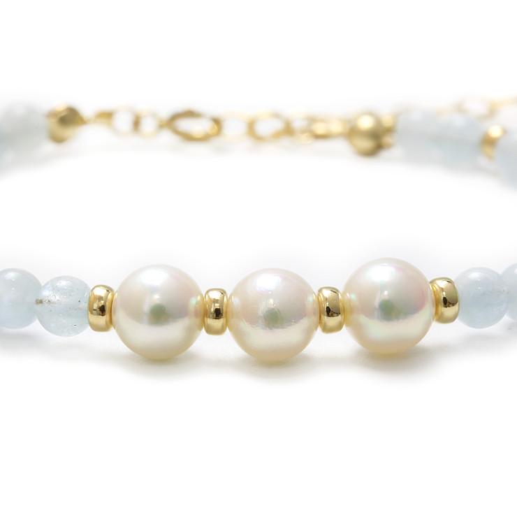 【aco classic】4mmブレスレット アコヤ真珠・アクアマリン |  | 02