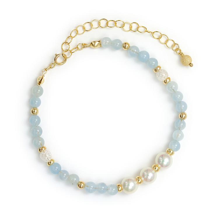 【aco classic】4mmブレスレット アコヤ真珠・アクアマリン |  | 03