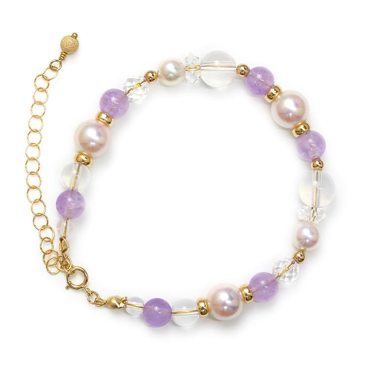 【aco classic】アコヤ真珠・誕生石ブレスレット 2月ラベンダーアメジスト |  | 03