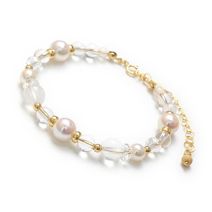 【aco classic】アコヤ真珠・誕生石ブレスレット 4月クリスタル | 