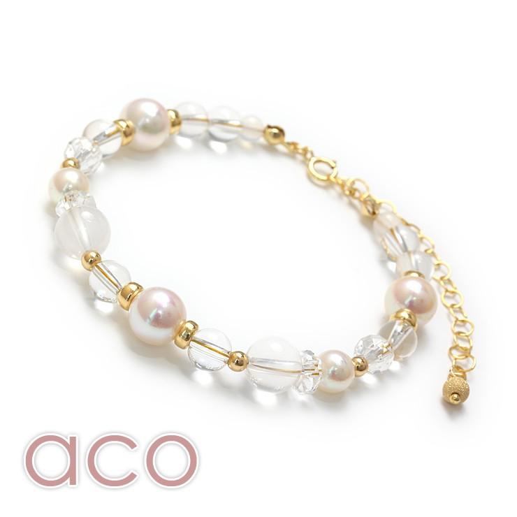 【aco classic】アコヤ真珠・誕生石ブレスレット 4月クリスタル |  | 01