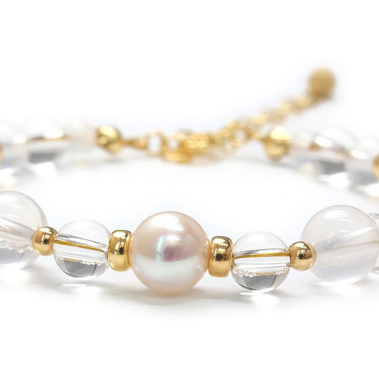 【aco classic】アコヤ真珠・誕生石ブレスレット 4月クリスタル |  | 02