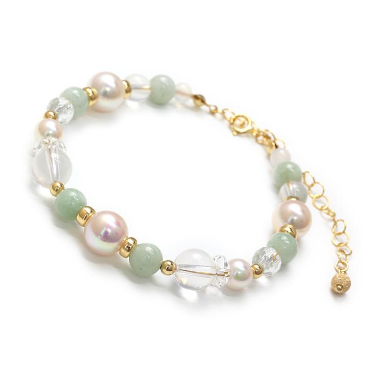 aco classic】アコヤ真珠・誕生石ブレスレット 5月翡翠 : パスクル