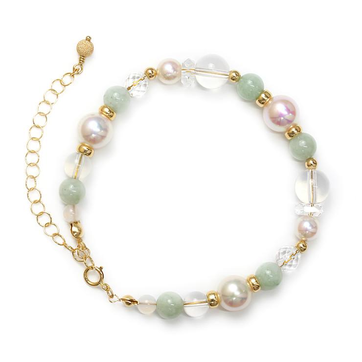 【aco classic】アコヤ真珠・誕生石ブレスレット 5月翡翠 |  | 03