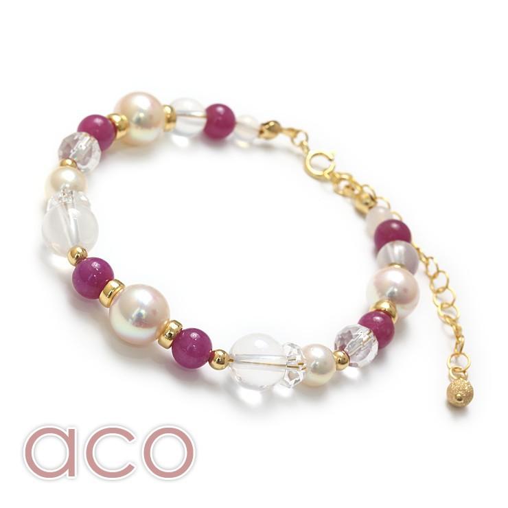 天然石ルビーとアコヤ真珠のブレスレット 楽天市場】パワーストーン ブレスレット ルビー・アコヤ真珠