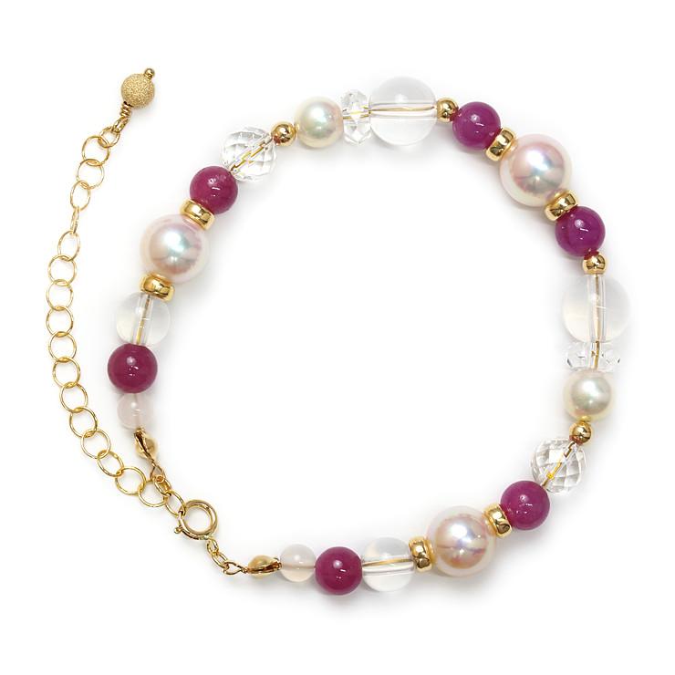 【aco classic】アコヤ真珠・誕生石ブレスレット 7月ルビー |  | 03