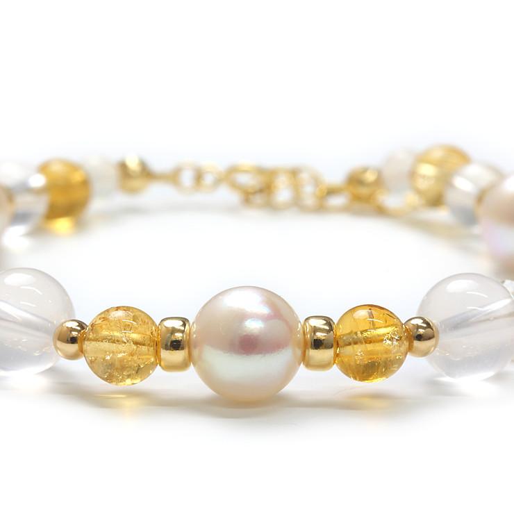 【aco classic】アコヤ真珠・誕生石ブレスレット 11月シトリン |  | 02