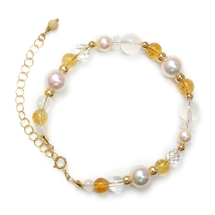 【aco classic】アコヤ真珠・誕生石ブレスレット 11月シトリン |  | 03