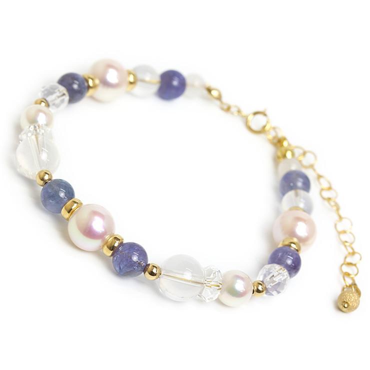 【aco classic】アコヤ真珠・誕生石ブレスレット 12月タンザナイト | 