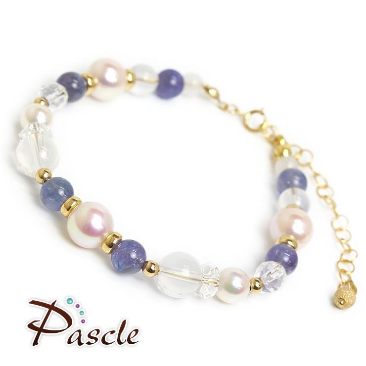 【aco classic】アコヤ真珠・誕生石ブレスレット 12月タンザナイト |  | 01