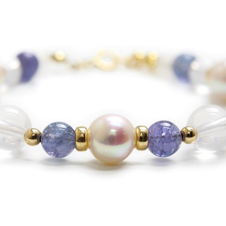【aco classic】アコヤ真珠・誕生石ブレスレット 12月タンザナイト |  | 02
