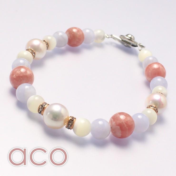 【aco classic】アコヤ真珠・インカローズ ブレスレット（留め具タイプ） |  | 01