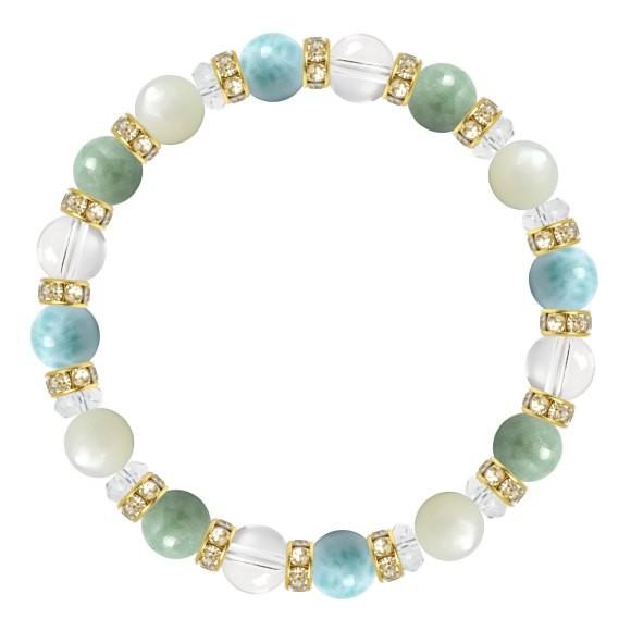 パワーストーン ブレスレット 翡翠・ラリマー 仕事運 誕生石 5月 願望成就 癒し |  | 01