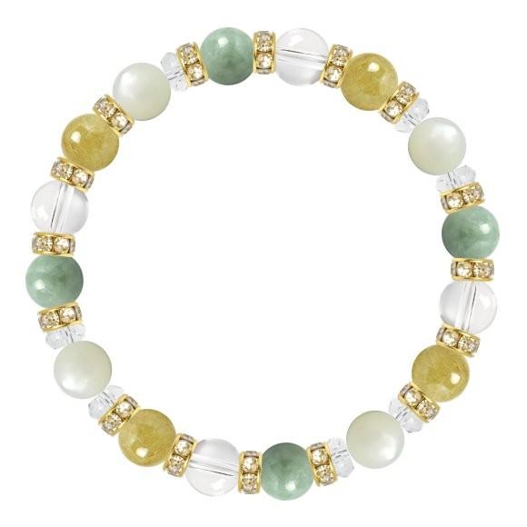 パワーストーン ブレスレット ゴールドルチルクォーツ・翡翠 仕事運 金運 誕生石 5月 願望成就 |  | 01