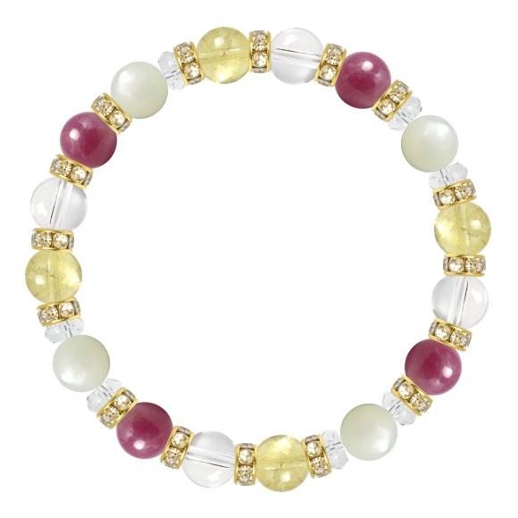 パワーストーン ブレスレット ルビー・シトリン 誕生石 7月 恋愛成就