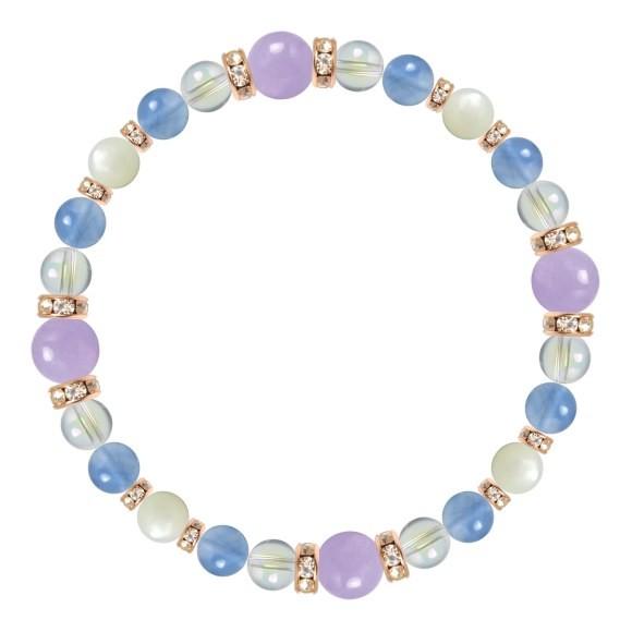 ラベンダーアメジストとフローライトのパワーストーンブレスレット パワーストーン ブレスレット ラベンダーアメジスト・ブルーフロー