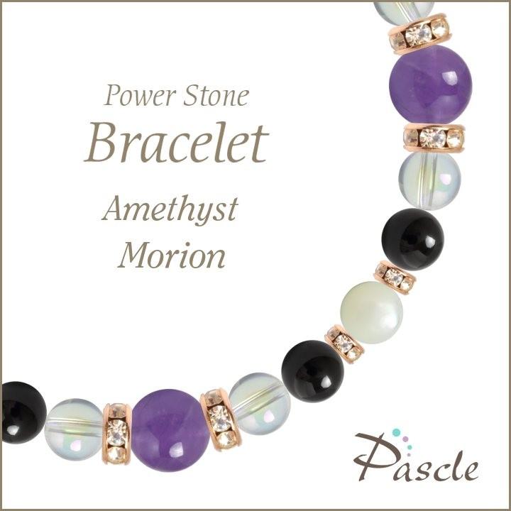パワーストーン ブレスレット アメジスト・モリオン 誕生石 2月 恋愛成就 結婚運 魔除け・厄除け | 
