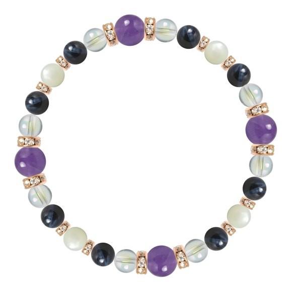 パワーストーン ブレスレット アメジスト・ブルータイガーアイ（ホークスアイ） 誕生石 2月 恋愛成就 結婚運 仕事運 金運 |  | 01