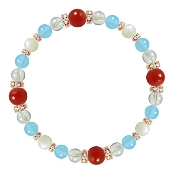 パワーストーン ブレスレット カーネリアン・シーブルーカルセドニー 仕事運 誕生石 7月 願望成就 人間関係 癒し |  | 01