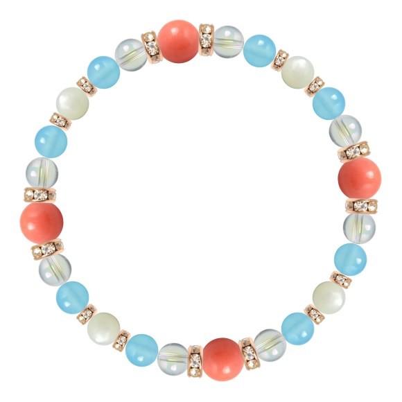 パワーストーン ブレスレット ピンクコーラル・シーブルーカルセドニー 安産・子宝 誕生石 3月 癒し 人間関係 |  | 01