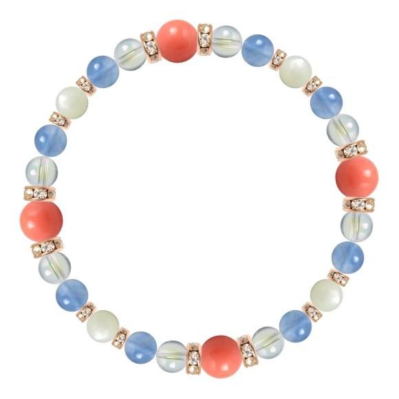 パワーストーン ブレスレット ピンクコーラル・ブルーフローライト 安産・子宝 誕生石 3月 癒し 願望成就 |  | 01