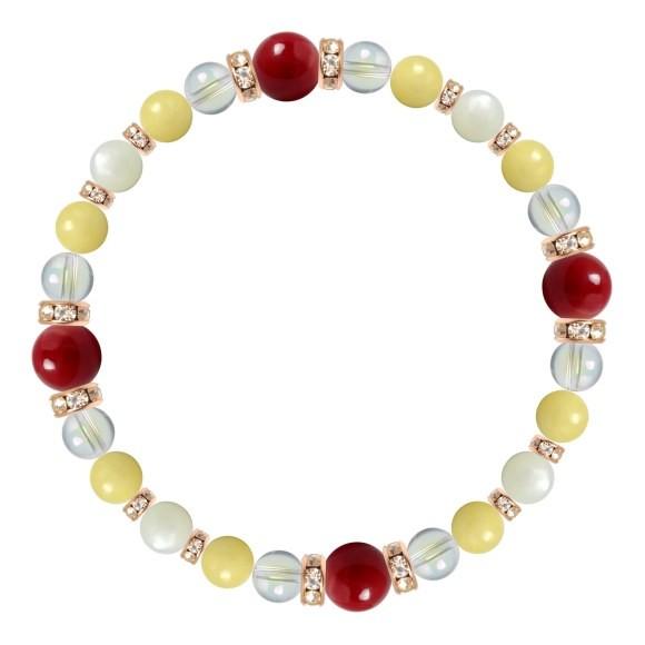 レッドコーラル•ホワイトカルセドニー ブレスレット