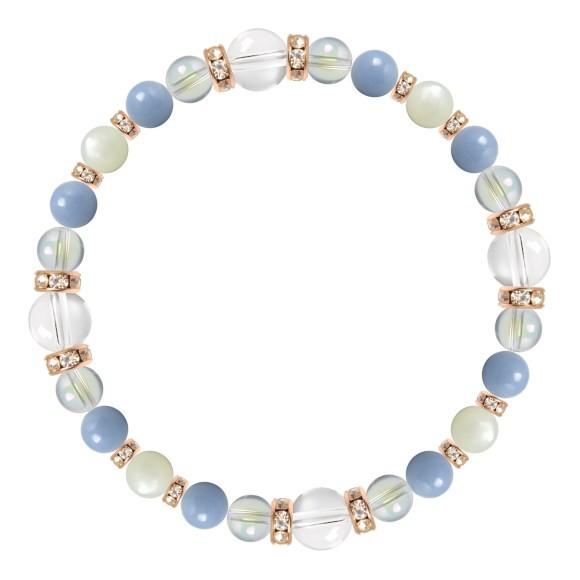 パワーストーン ブレスレット クリスタル（本水晶）・エンジェライト 誕生石 4月 仕事運 恋愛成就 家庭円満 人間関係 |  | 01