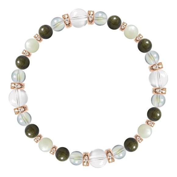 パワーストーン ブレスレット クリスタル（本水晶）・ゴールデンオブシディアン 誕生石 4月 仕事運 恋愛成就 魔除け・厄除け |  | 01