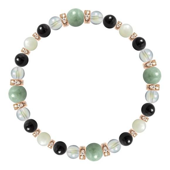 パワーストーン ブレスレット 翡翠・モリオン 仕事運 誕生石 5月 願望