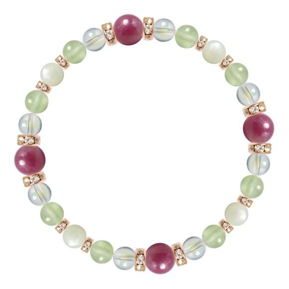 パワーストーン ブレスレット ルビー・プレナイト 誕生石 7月 恋愛成就 願望成就 仕事運 |  | 01