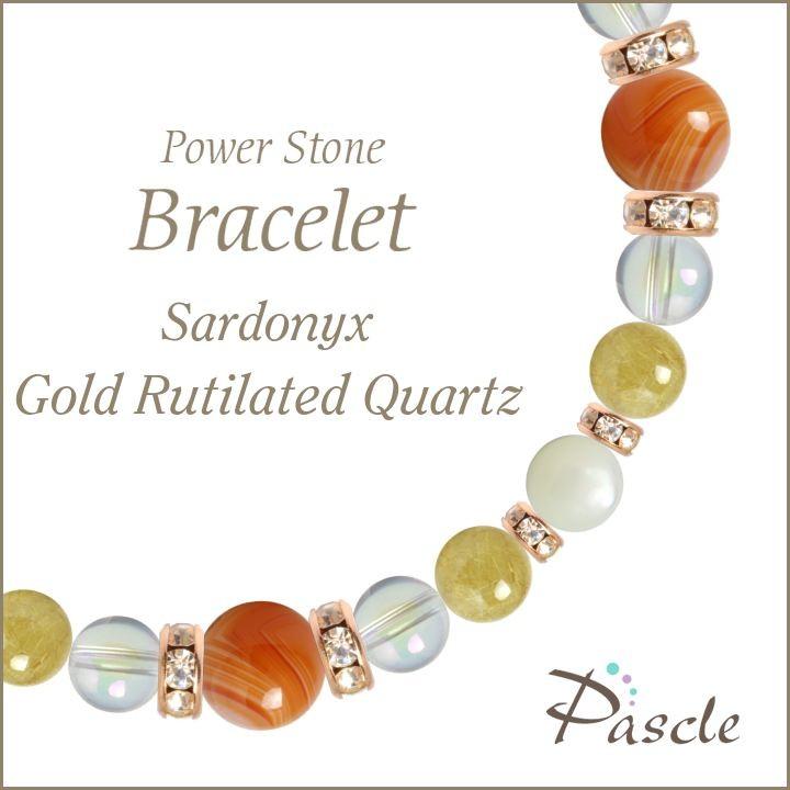 パワーストーン ブレスレット サードオニキス・ゴールドルチルクォーツ 誕生石 8月 恋人・夫婦円満 結婚運 仕事運 金運