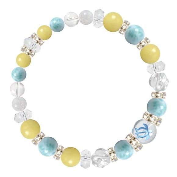 パワーストーン ブレスレット ラリマー・アラゴナイト 癒し 縁結び 人間関係_1
