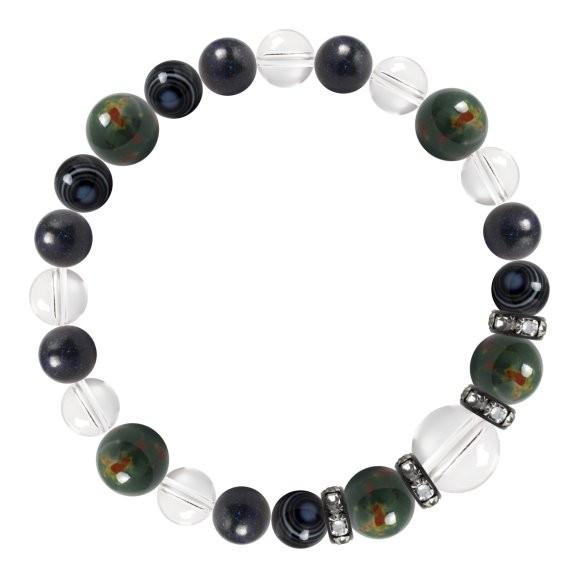 パワーストーン ブレスレット ブラッドストーン・ブラックマトリックスオパール 安産・子宝 仕事運 誕生石 3月 10月 願望成就 |  | 01