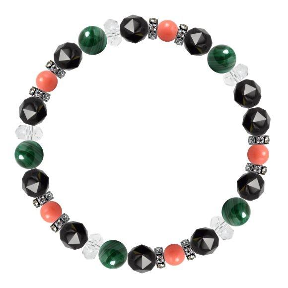 パワーストーン ブレスレット マラカイト・ピンクコーラル 魔除け・厄除け 仕事運 安産・子宝 誕生石 3月 癒し |  | 01