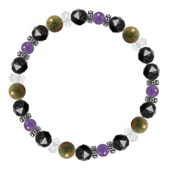 パワーストーン ブレスレット ユナカイト・アメジスト 癒し 誕生石 2月 恋愛成就 結婚運 |  | 01