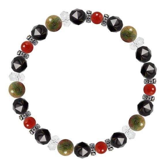 パワーストーン ブレスレット ユナカイト・カーネリアン 癒し 仕事運 誕生石 7月 願望成就 |  | 01