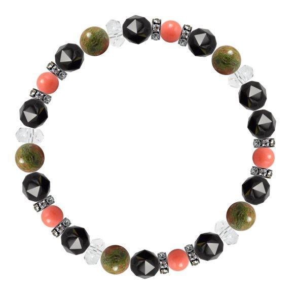 パワーストーン ブレスレット ユナカイト・ピンクコーラル 癒し 安産・子宝 誕生石 3月 |  | 01