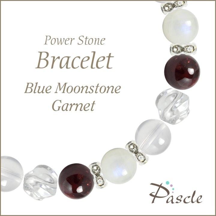 パワーストーン ブレスレット ブルームーンストーン・ガーネット 恋人・夫婦円満 縁結び 誕生石 6月 1月 願望成就