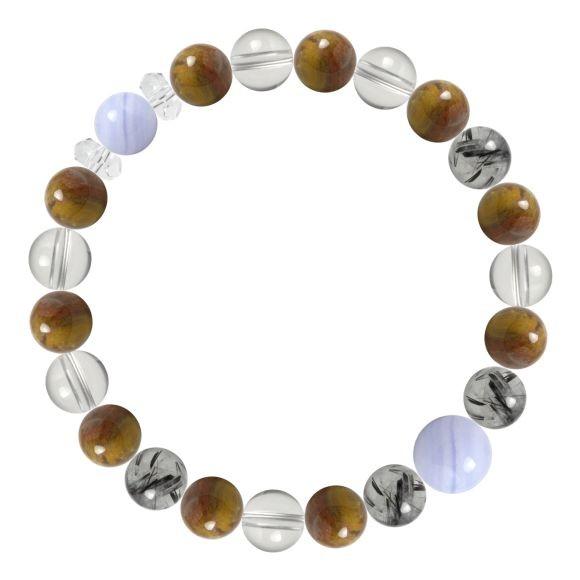 パワーストーン ブレスレット ブルーレースアゲート・ペトリファイドウッド 人間関係 癒し 健康 願望成就 |  | 01