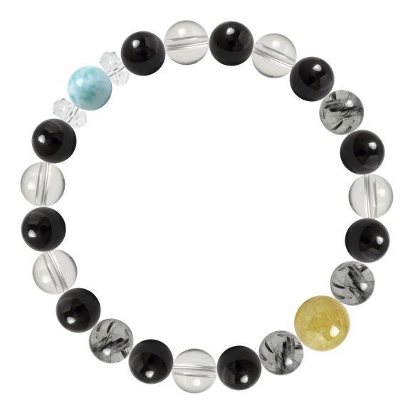 身の回りを浄化し金運を上げる/モリオン・ルチルクォーツ/パワーストーンブレスレッ 身の回りを浄化し金運を上げる/モリオン・ルチルクォーツ