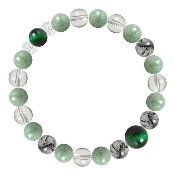 パワーストーン ブレスレット グリーンタイガーアイ・翡翠 仕事運 金運