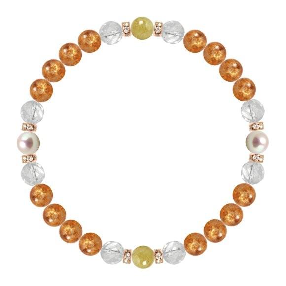 パワーストーン ブレスレット サンストーン・ゴールドルチルクォーツ