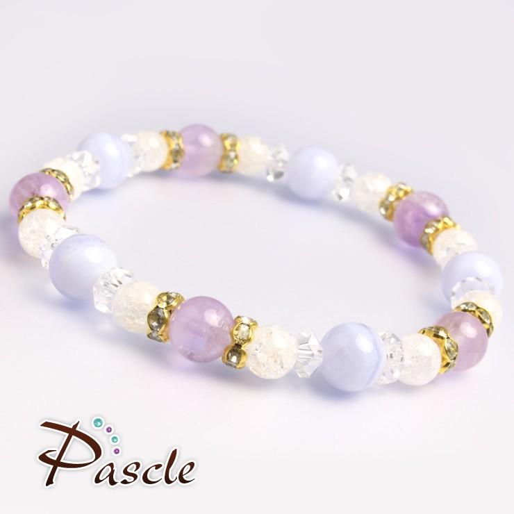 ラベンダーアメジスト・ブルーレースアゲート デザインブレスレット |  | 01