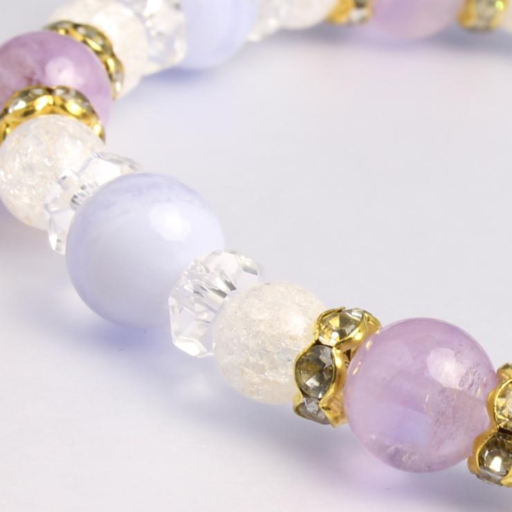 ラベンダーアメジスト・ブルーレースアゲート デザインブレスレット |  | 02