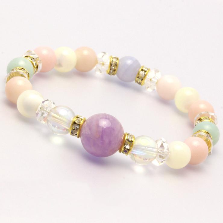 ラベンダーアメジスト・ピンクオパール デザインブレスレット | 
