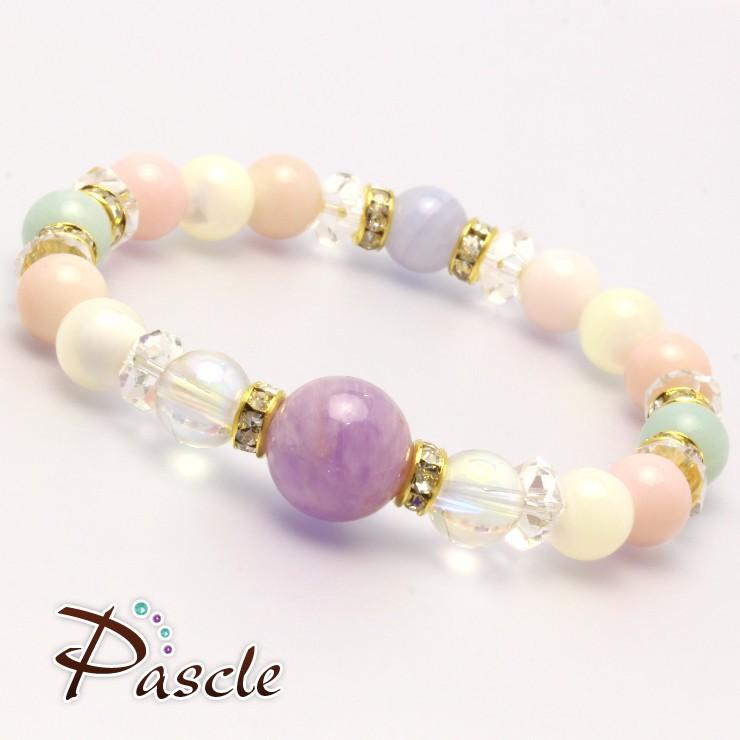 ラベンダーアメジスト・ピンクオパール デザインブレスレット |  | 01