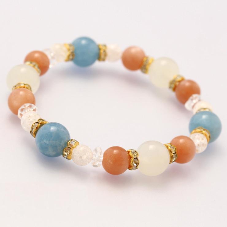 アクアマリン・ムーンストーン デザインブレスレット | 
